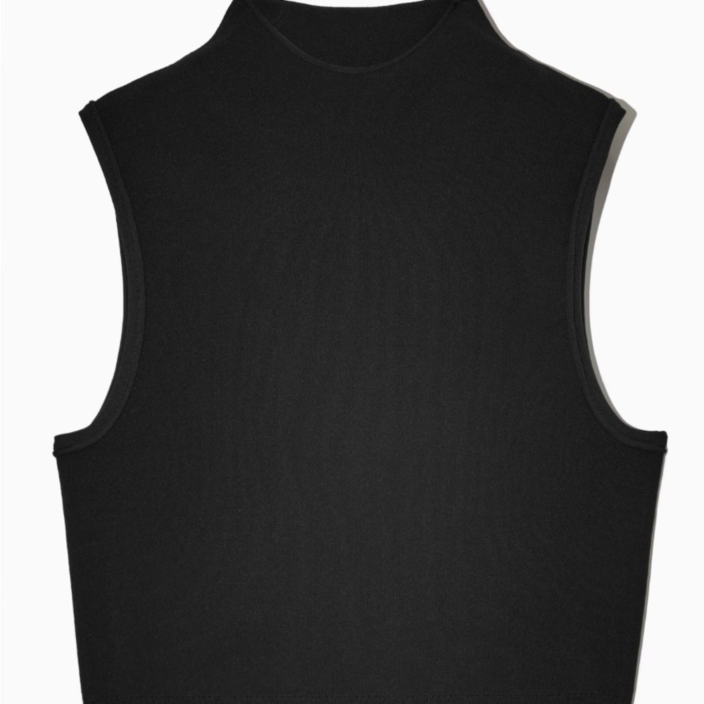 COS Black Ribbed Knit Top